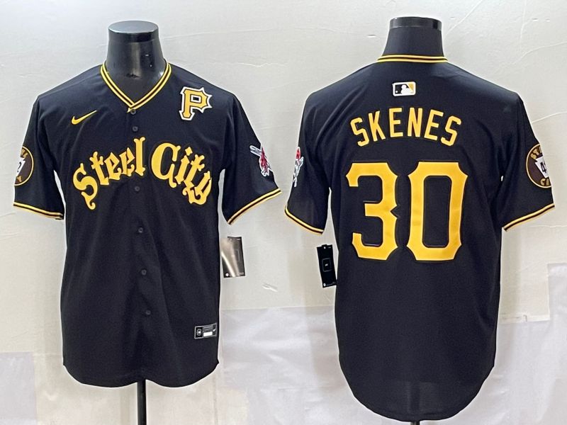 Men 2025 Pittsburgh Pirates #30 Skenes Black Game Nike MLB Jersey style 7157